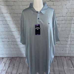 Callaway Men's Gray Striped Polo Shirt